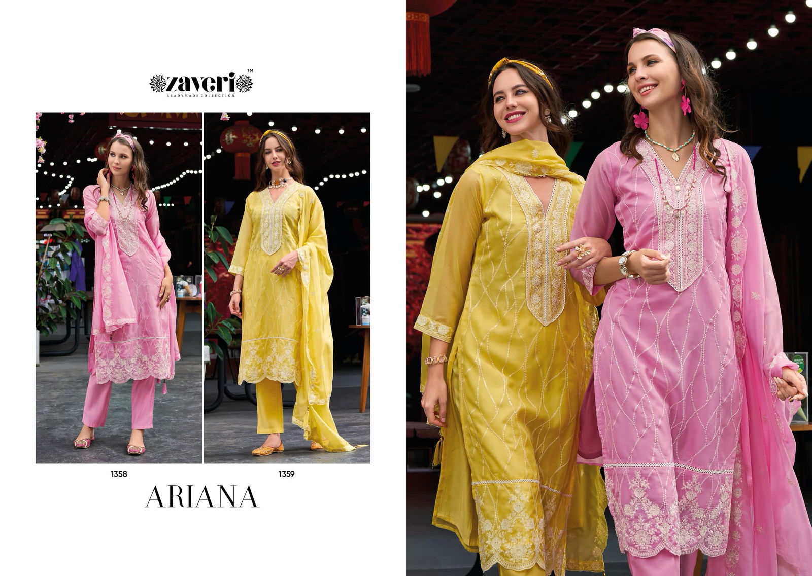 Ariana By Zaveri Organza Emboidery Readymade Suits Wholesalers In Delhi